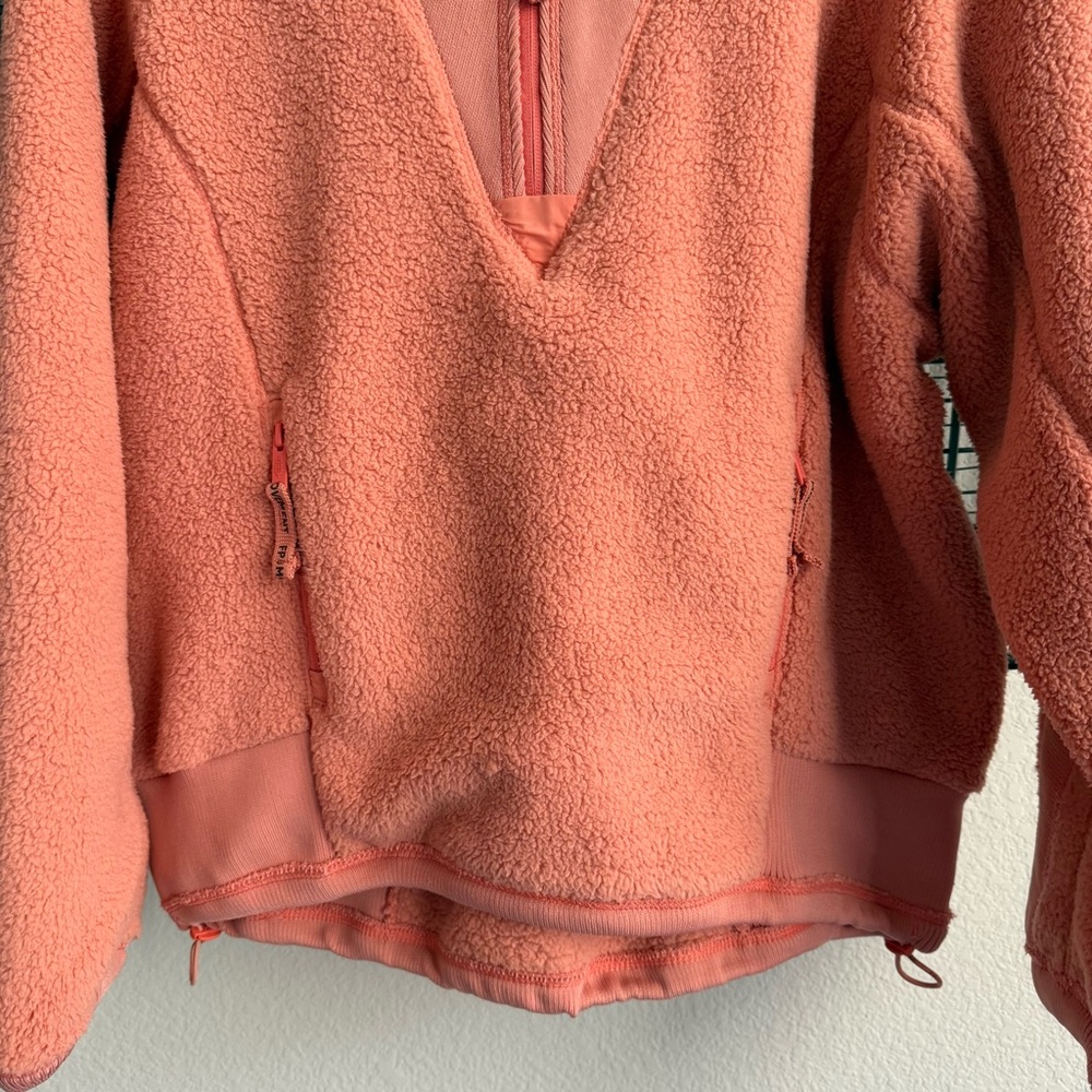 Free people ready set rib fleece pullover frosted peach - Picture 8 of 8